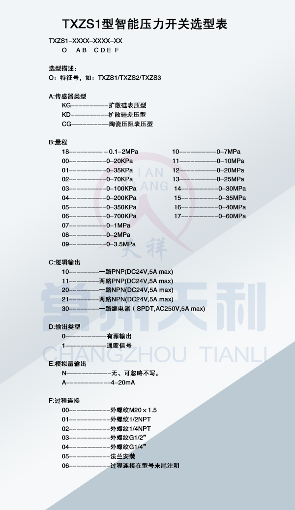 智能壓力開(kāi)關(guān)(guān)選型介紹（四）